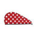 Lukts Red Polka Dot Microfiber Hair Towel Warp Super Absorbent Hair Shower Cap With Button Quick Dry Towel Of Makeup Headbands For Travel Shower Toiletries Beach Hair Towels