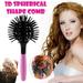RunJia 3D Bomb Curl Hairbrush Styling Salon Round Hair Curling Curler Comb Hair Tool