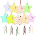 Star Wind Chime Set Crafts Bell Unpainted Wood Stars Kits DIY For Kids Hanging Ornament Child