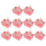 10 Pcs Mini Shopping Basket Hamper Kids Small Candy Baskets Carts for Groceries Doll House Plastic Toys Decor Child