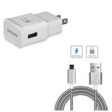 Adaptive Fast Home Charger w 3ft Metal USB Cable Y7A for Motorola Google Nexus 6 DROID MAXX 2 - Nokia 6 2 V - Samsung Galaxy Stardust Sol Sky S7 S6 S5 Sport (SM-G860P) Mini S4
