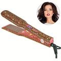 Hair Straightener Crystal Rhinestone Decor Professional Hair Straightener Flat Iron 1.7 Inch Titanium Flat Iron Straightening Iron High Heat 480 Â°F Bling Bling Titanium Hair Flat Iron Holiday Gi