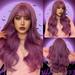 LIANGP Beauty Products High Temperature Silk Wig Grape Purple Long Curly Hair Fluffy And Beautiful Party Ladies Wig 66cm/26in Beauty Tools