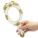 Handheld Mirror Vanity Makeup Mirror Travel Princess Metal Cosmetic Mirror Portable Embossed Mirrors Decorative White