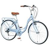 Ambifirner Womens Beach Cruiser Bike 26 Inch Ladys Bike with Adjustable Seat 7 Speed Commute Bike for Women Adults Womens Bicycle