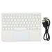 Wireless Keyboard with Touchpad Quadrate Keycap Ultra Thin 10inch Wireless Keyboard with RGB Backlight for Home Office White