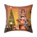 AnuirheiH Christmas Polyester Throw Pillow Covers 18 x 18 Inches Xmas Cushion Cover Case Decorations Winter Holiday Party Pillow Customized Zipper Pillowcase Decor for Sofa Bed Couch Car