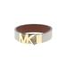 MICHAEL Michael Kors Leather Belt: Gold Accessories - Women's Size Large