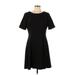 Tahari by ASL Casual Dress - Mini Crew Neck Short sleeves: Black Print Dresses - Women's Size 10