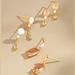 Anthropologie Jewelry | Anthropologie Delicate Gem Drop Earrings Set Of Three Pink | Color: Gold/Pink | Size: Os