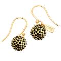 Coach Jewelry | Coach Gold Crystal Ball Black Crystals Earrings | Color: Black/Gold | Size: Os