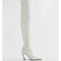 Zara Shoes | Gorgeous White Otk Thigh High Zara Boots W Tags No O.B. 39 8 | Color: White | Size: 8