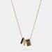 Coach Jewelry | Coach Gold Crystal Black Enamel Signature Ring Trio Necklace | Color: Black/Gold | Size: Os