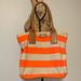 Kate Spade Bags | Kate Spade Bon Shopper Jubilee Striped Canavas Tote Bag Coral/Natural | Color: Orange/Tan | Size: Os