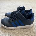 Adidas Shoes | Boys Adidas Grand Court Elastic Lace And Top Strap Shoes Euc Size 13 | Color: Blue/White | Size: 13b