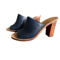 J. Crew Shoes | J Crew Navy Open Toe Leather Mules, Nwob, Sz 8 | Color: Blue | Size: 8