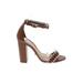 Schutz Heels: Brown Solid Shoes - Women's Size 7 - Open Toe