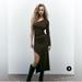 Zara Dresses | Nwot Zara Draped Asymmetric Dress Size Xs | Color: Green | Size: Xs