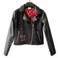 Disney Jackets & Coats | Disney Minnie Mouse Biker Jacket Size 9/10 Worn Once | Color: Black/Red | Size: 10g