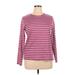 Croft & Barrow Long Sleeve T-Shirt: Burgundy Tops - Women's Size X-Large