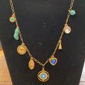 J. Crew Jewelry | J. Crew Charm Necklace | Color: Blue/Gold | Size: Os