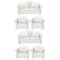 BESTonZON 2 Sets Mini Furniture Couch Dolls House 1: 12 Furniture Couch Chair Doll Furniture Sofa 1/12 Scale Figure Accessories Doll House Furniture Wood White Village Hu Tongmu