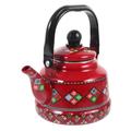 Stove top Kettle Red Tea Kettle Induction Stove Top Vintage Practical Stovetop Stainless Steel Enamel Kettle Capacity 1.1l/37.1oz Tea Kettle