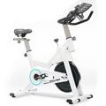 Bike With Lcd Display, Super Quiet Home Exercise Bike, Adjustable Stationary Bike, Smart Workout Software With App, 5-13kg Custom Flywheel, Max Load 200kg Bluetooth+App white