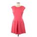 Ted Baker London Casual Dress - A-Line Scoop Neck Short sleeves: Pink Print Dresses - Women's Size 8