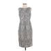 Calvin Klein Casual Dress - Sheath High Neck Sleeveless: Gray Dresses - Women's Size 6