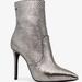 Michael Kors Shoes | New Michael Kors Blaine Metallic Embossed Leatherankle Boot | Color: Silver | Size: 5.5