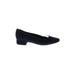 Easy Spirit Flats: Slip On Chunky Heel Work Blue Print Shoes - Women's Size 9 - Almond Toe