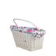 Bicycle Basket, Retro Bicycle Basket Vintage Style, White, Wicker Bicycle Basket for Handlebars with Windbreak 46 cm, Wicker Carrier for a Bicycle, Shopping Basket