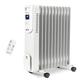 MONHOUSE 11 Fins Oil Filled Radiator - Portable Electric Heater with Adjustable Thermostat - 3 Heat Settings, Overheat Safety Cut Off, Remote Control and Tip over Switch - 1000/1500/2500W - White