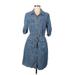 Laundry by Shelli Segal Casual Dress - Shirtdress: Blue Dresses - Women's Size 6