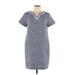 Kate Spade New York Casual Dress - Mini V Neck Short sleeves: Blue Dresses - Women's Size 10