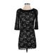 Diane von Furstenberg Casual Dress - Party: Black Print Dresses - Women's Size 0