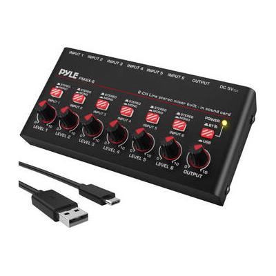 Pyle Pro PMAX6 6-Channel Compact Streaming Line Mixer with Bluetooth PMAX6