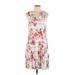24/7 Maurices Casual Dress - A-Line: Ivory Floral Dresses - Women's Size Large