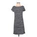 Ann Taylor LOFT Casual Dress - Shift: Gray Marled Dresses - Women's Size X-Small