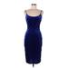 Forever 21 Casual Dress - Bodycon: Blue Solid Dresses - Women's Size Medium