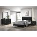 Alma Kendall 4-piece Tufted Panel California King Bedroom Set & Gold Upholstered in Black | 49.25 H x 76 D in | Wayfair Retsaoc 224451KW-S4