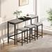 Creationstry Dining Table, Pub Table, Long Dining Table Set w/ 3 Stools Wood/Metal in Gray/Black | 35.43 H in | Wayfair JJ-MX-24030351