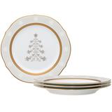 Noritake Charlotta Set Of 4 Holiday Tree Accent Plates, 9"