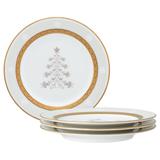 Noritake Charlotta Set Of 4 Holiday Tree Appetizer Plates, 6-1/4"