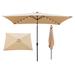 10 x 6.5t Patio Umbrella,Solar LED Lighted Market Table Waterproof Umbrellas Sunshade with Crank and Push Button Tilt