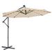 10 FT Solar Patio Outdoor Umbrella Hanging Cantilever Umbrella Offset Umbrella Easy Open Adustment with 32 LED Lights