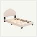 Home Twin Size Platform Bed Upholstered/Velvet, Solid Wood in White | 39.5 H x 44 W x 79 D in | Wayfair AD-W1998124488