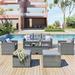 Manman Modern 6-Piece Conversation Sectional Set w/ Coffee Table, Wicker in Gray | 32 H x 69 W x 24 D in | Outdoor Furniture | Wayfair Manman3251