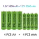 1.2V AA 3800mAh NI-MH Rechargeable Batteries+AAA battery 3000 mAh Rechageable battery NI-MH 1.2 V